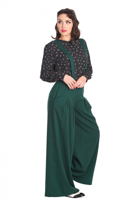 Diamond 40s Trousers: Green