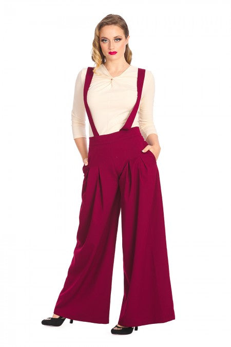 Diamond 40s Trousers: Burgundy