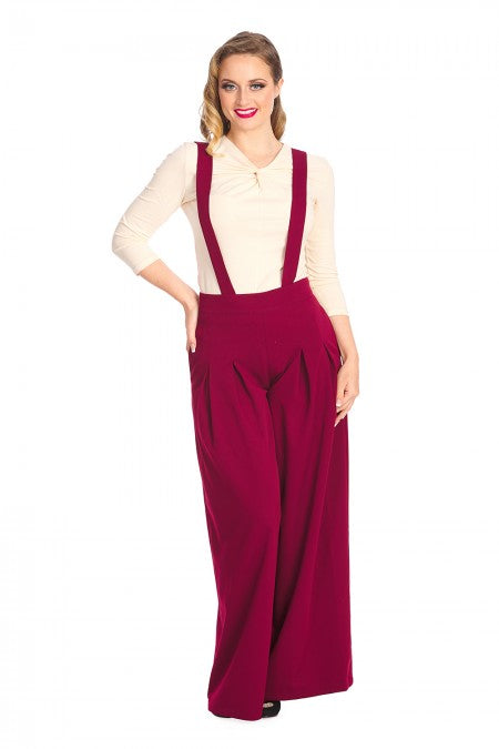 Diamond 40s Trousers: Burgundy