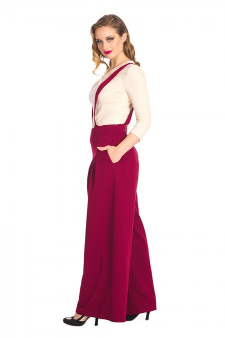 Diamond 40s Trousers: Burgundy