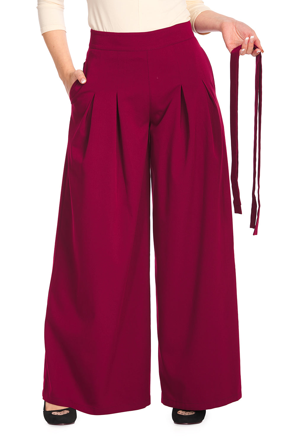 Diamond 40s Trousers: Burgundy