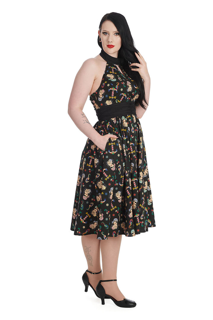 Anchor Pin Up Print Dress