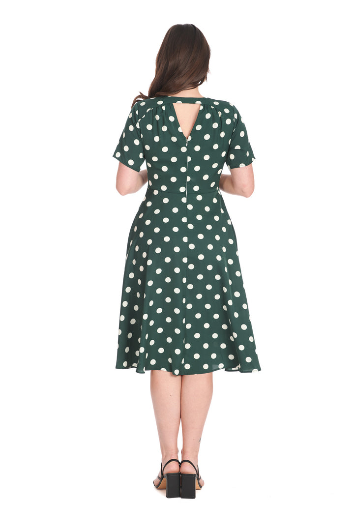 Spot Set Sail Swing Dress: Green