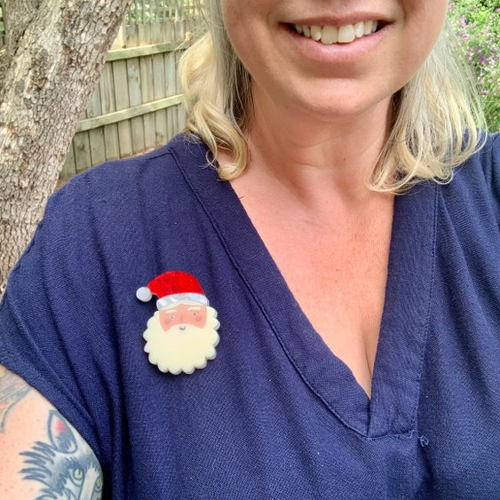 Christmas Santa Brooch