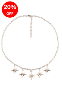 Pearls Starburst Necklace Silver