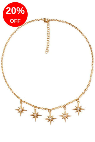 Pearls Starburst Necklace: Gold