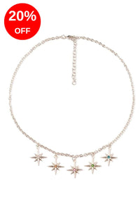 Gems Starburst Necklace: Silver