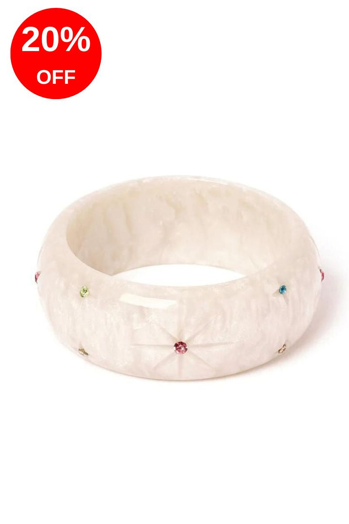 Wide Frosted Gems Bangle