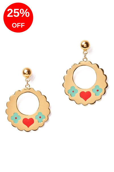 Love Bird Gold Coloured Earrings