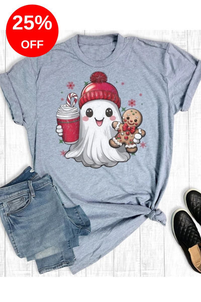 Retro Christmas Ghost Tee