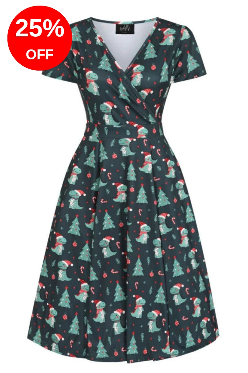 Lyra Dress - Cute Xmas Dino