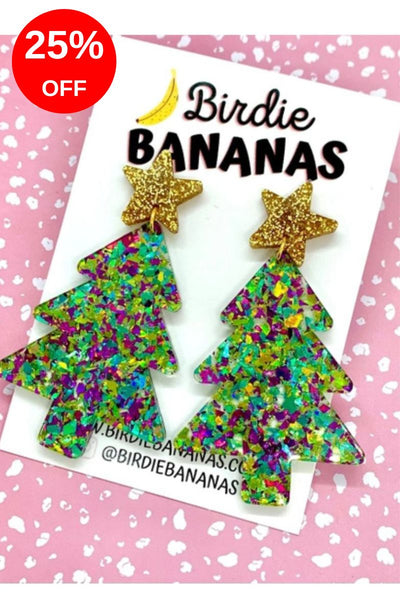 Christmas Tree Earrings Green