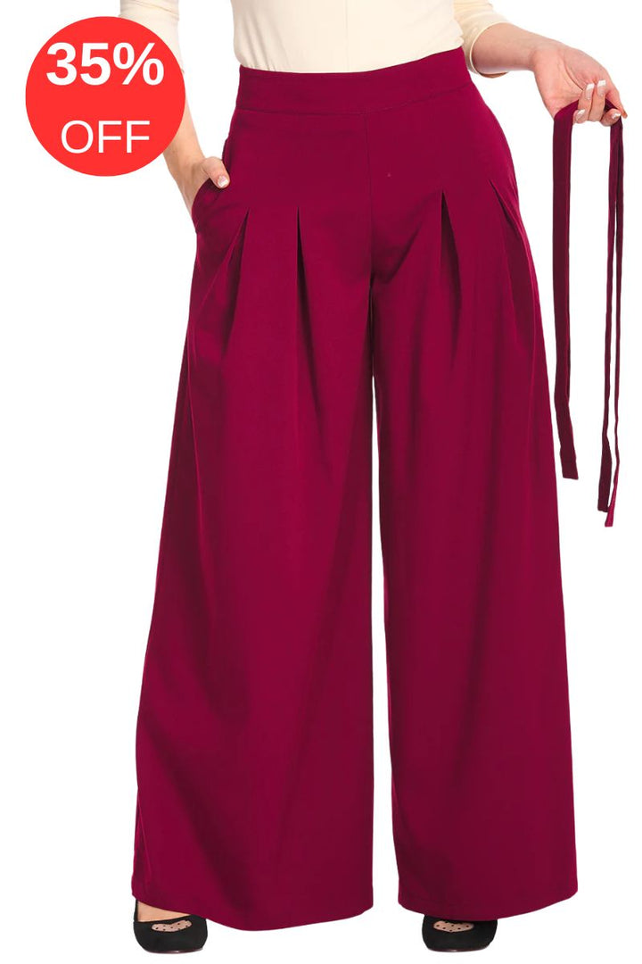 Diamond 40s Trousers: Burgundy