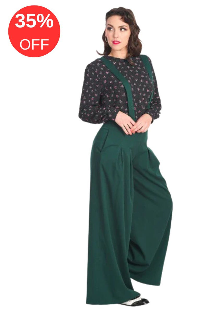 Diamond 40s Trousers: Green