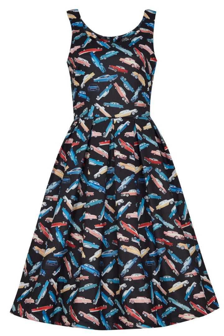 Amanda Dress: Classic Car Print