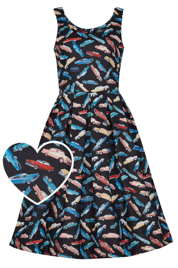 Amanda Dress: Classic Car Print