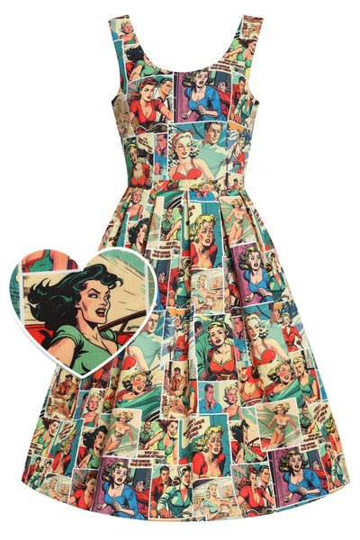 Amanda Dress:  Vintage Comic Print