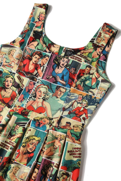 Amanda Dress:  Vintage Comic Print