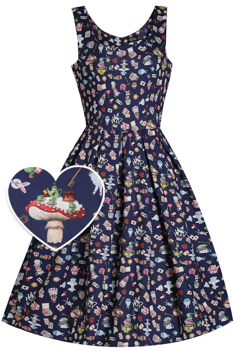 Amanda Dress: Wonderland Print