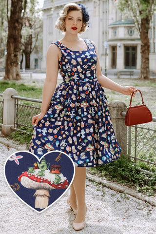 Amanda Dress: Wonderland Print