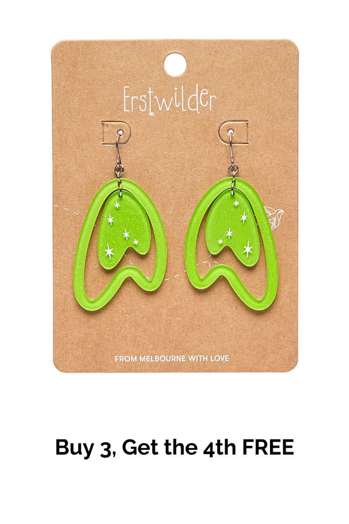 Atomic Boomerang Essential Earrings - Green