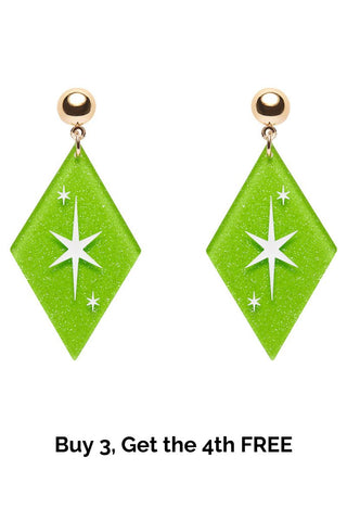 Atomic Diamond Essential Earrings - Green