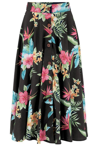 Beverly Full Circle Skirt: Black Honolulu