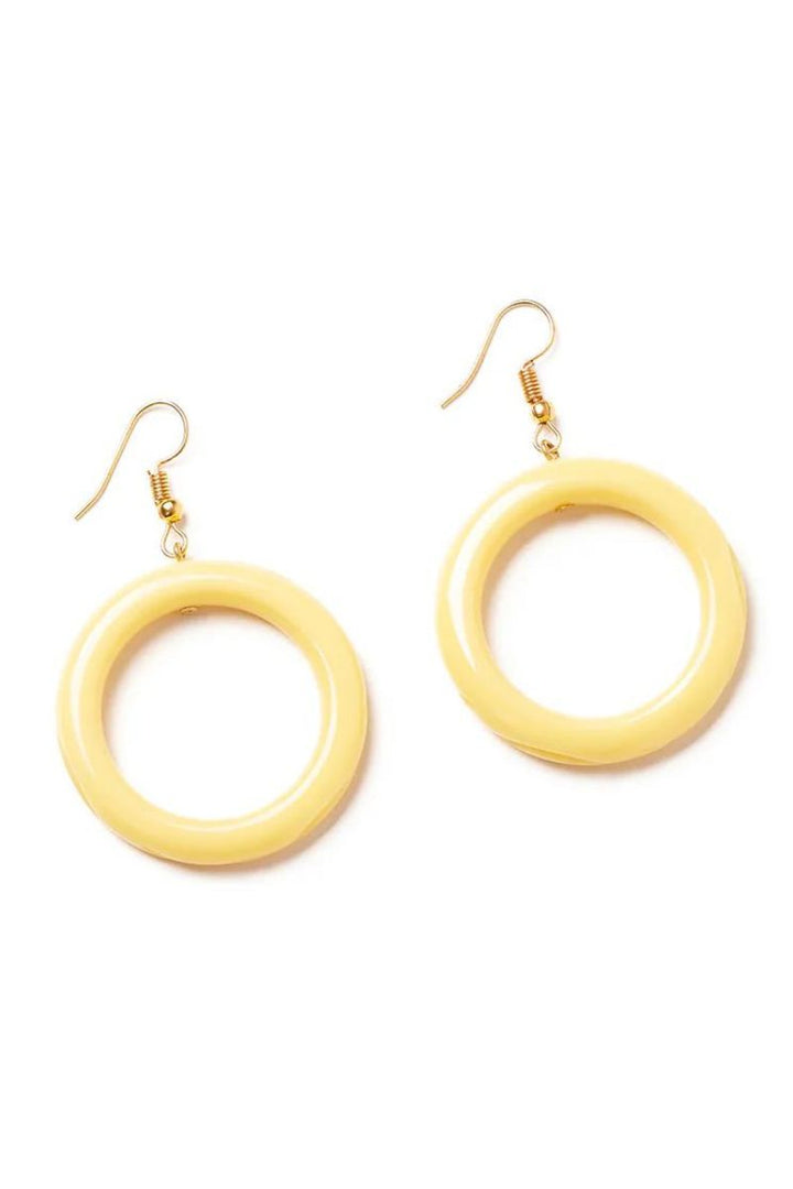 Buttery Heavy Carve Drop Hoop Earrings