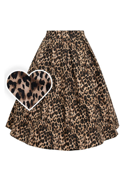 Carolyn Box Pleat Skirt: Leopard