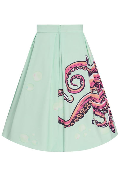 Carolyn Box Pleat Skirt: Octopus