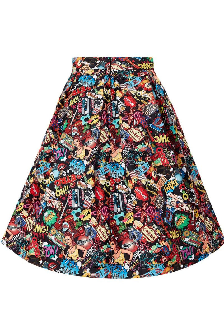 Carolyn Box Pleat Skirt: Pop Art