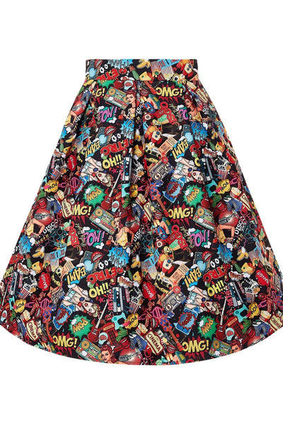 Carolyn Box Pleat Skirt: Pop Art