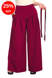 Diamond 40s Trousers: Burgundy