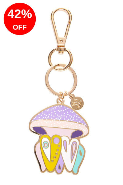 The Whimsical White Spotted Jellyfish Enamel Key Ring