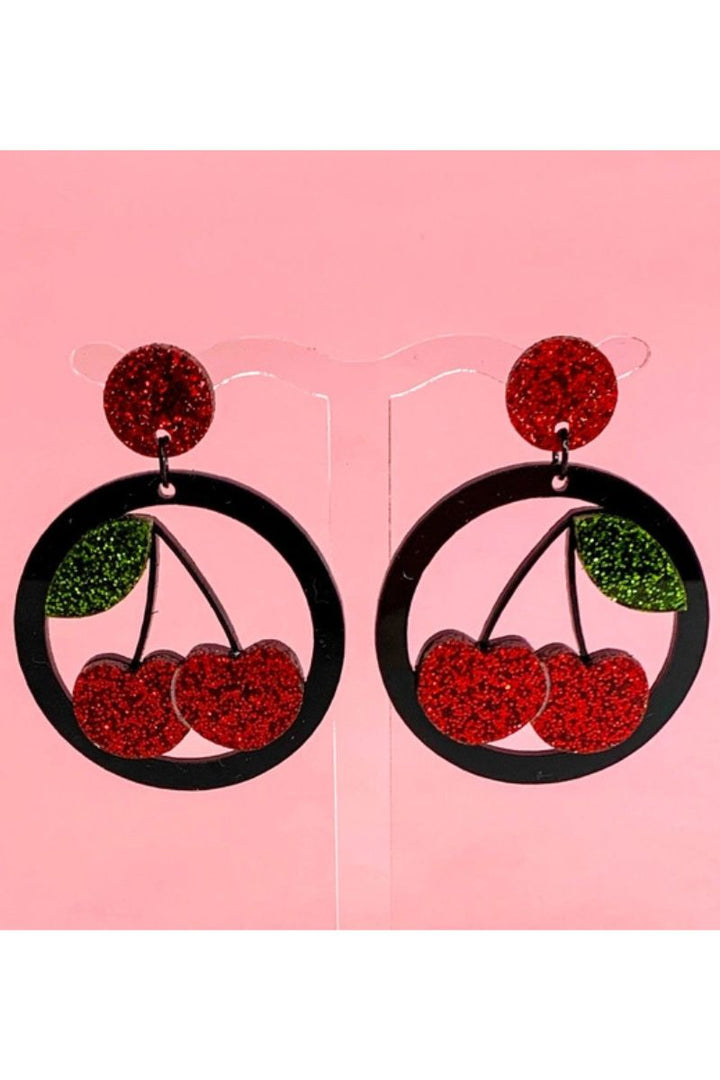 Cherry Hoop Earrings