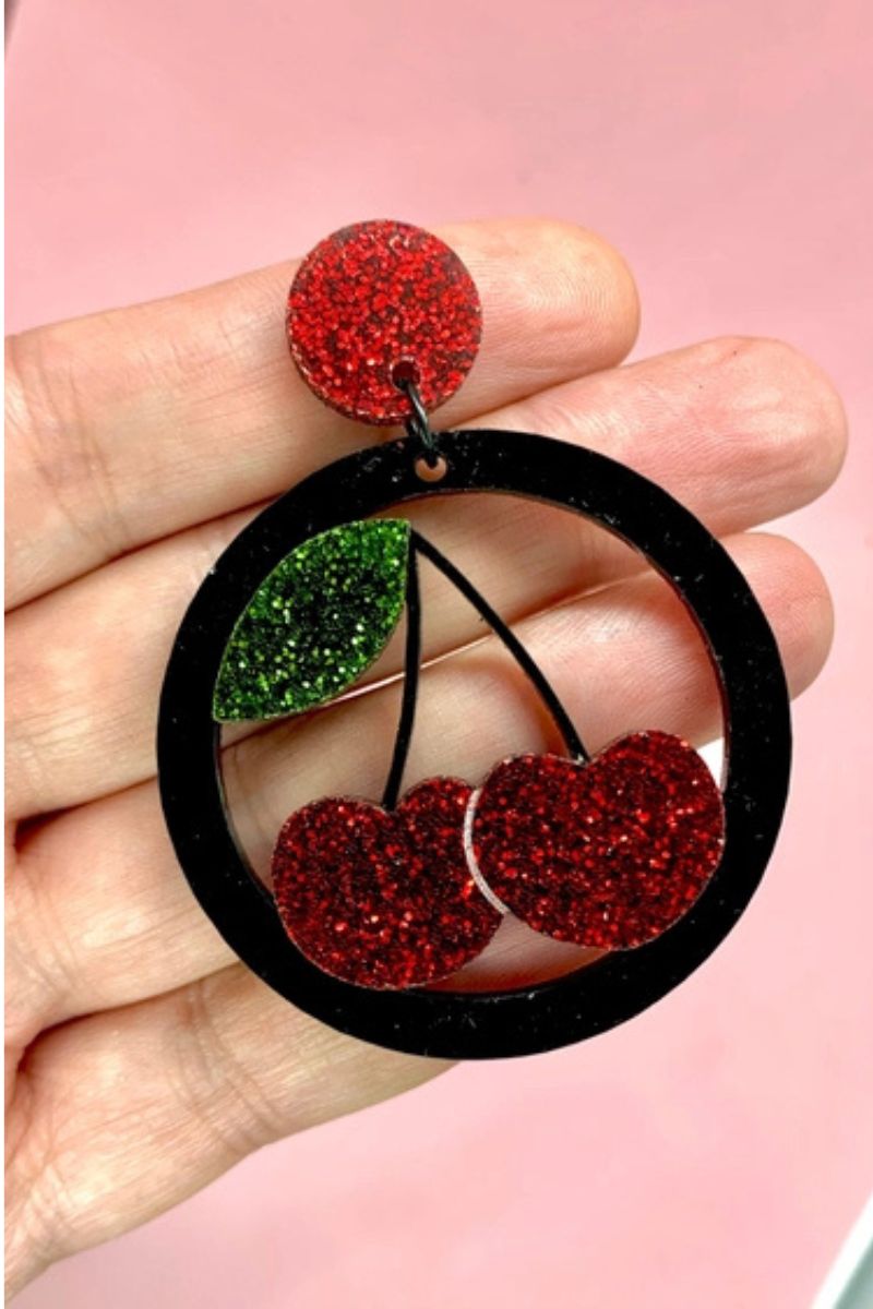 Cherry Hoop Earrings