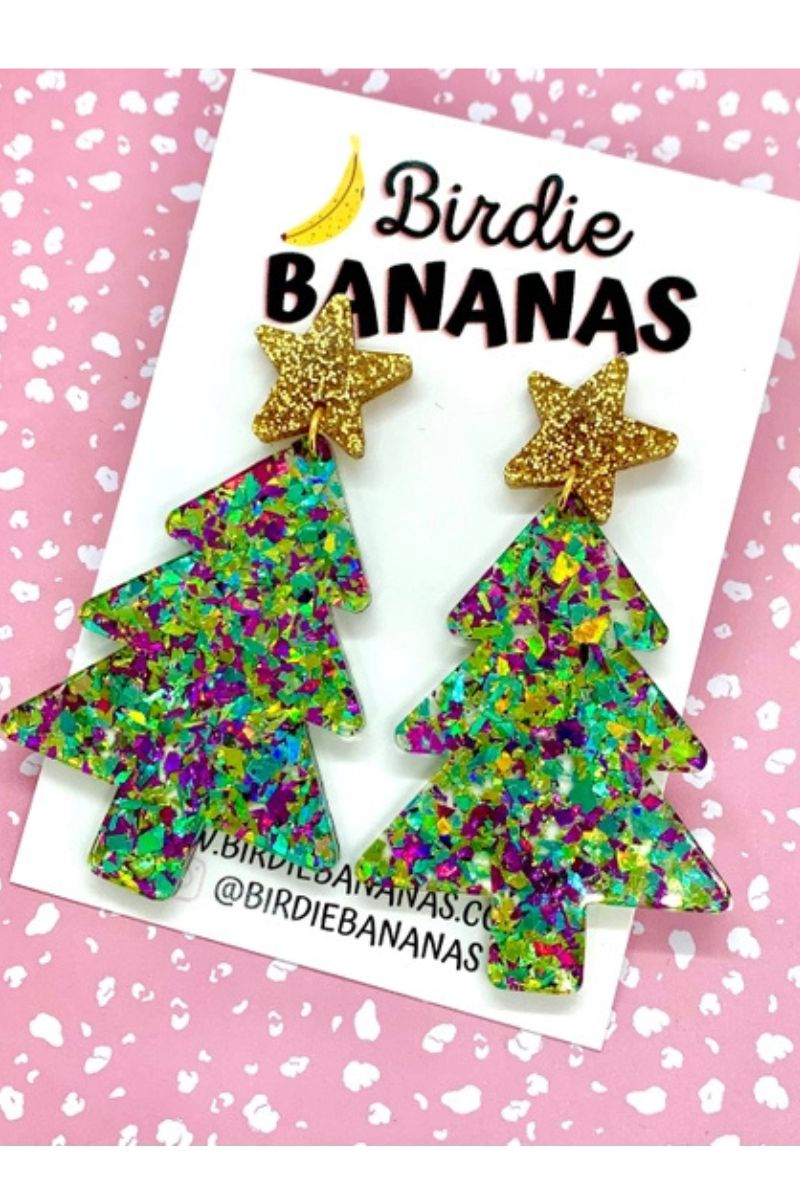 Christmas Tree Earrings Green