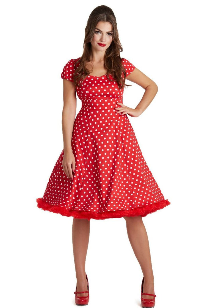 Claudia 50s style Polka Dot Dress: Red