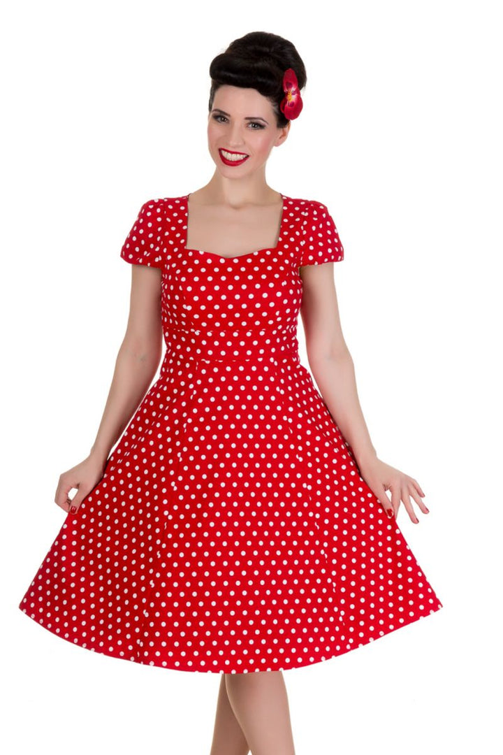 Claudia 50s style Polka Dot Dress: Red