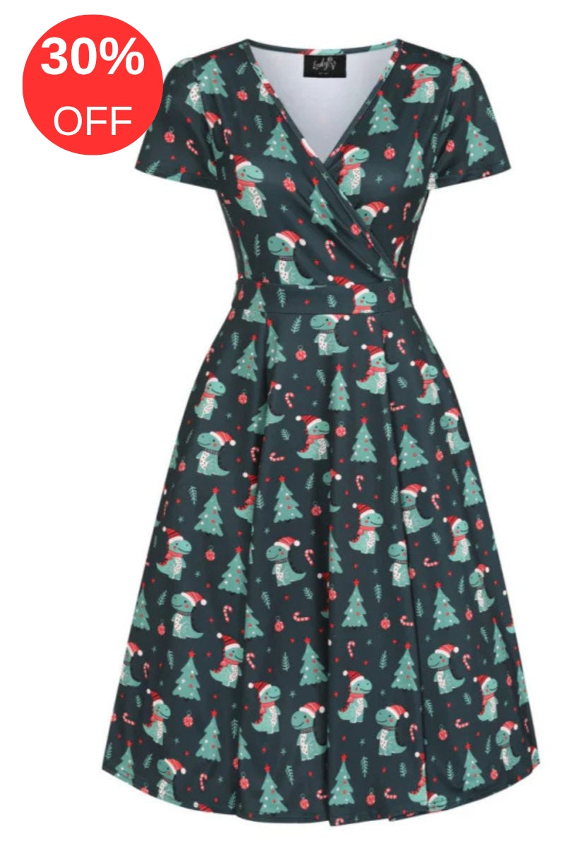 Lyra Dress - Cute Xmas Dino