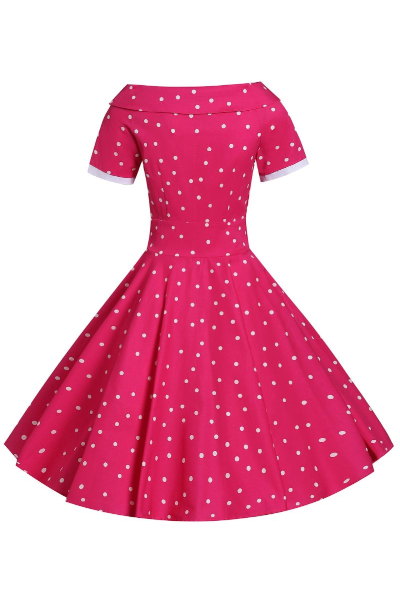 Darlene Pink Polka Dot Swing Dress