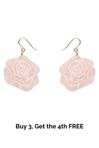 Eternal Rose Drop Earrings - Light Pink