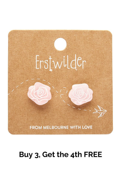 Eternal Rose Stud Earrings - Light Pink