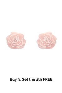 Eternal Rose Stud Earrings - Light Pink