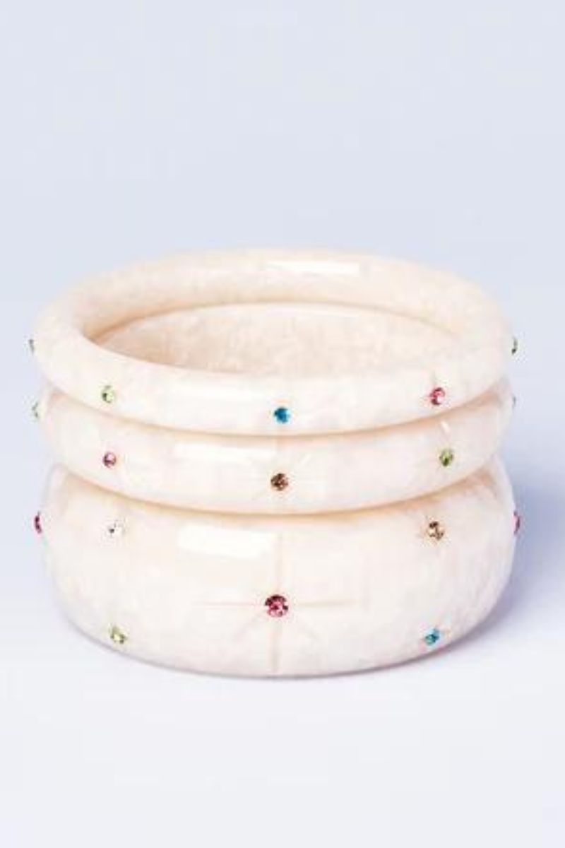 Wide Frosted Gems Bangle