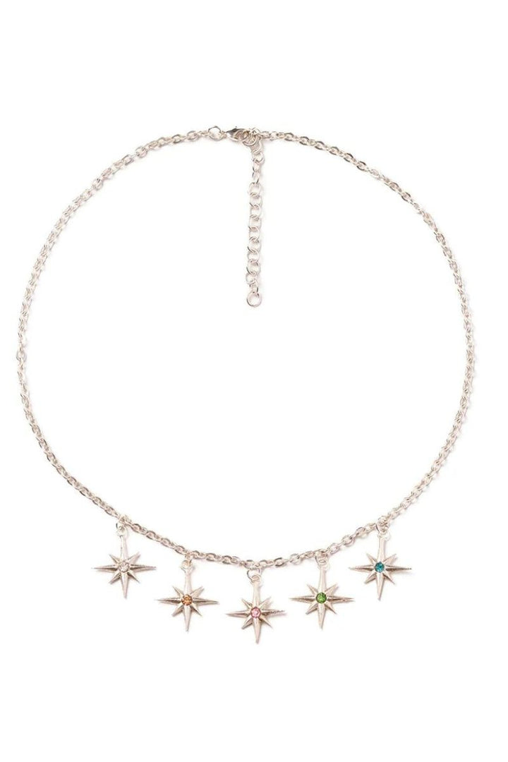 Gems Starburst Necklace: Silver