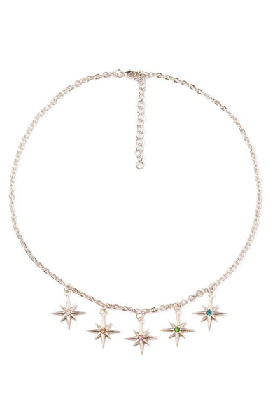 Gems Starburst Necklace: Silver