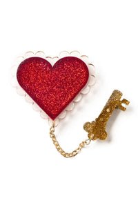 Key To My Heart Brooch: Clear