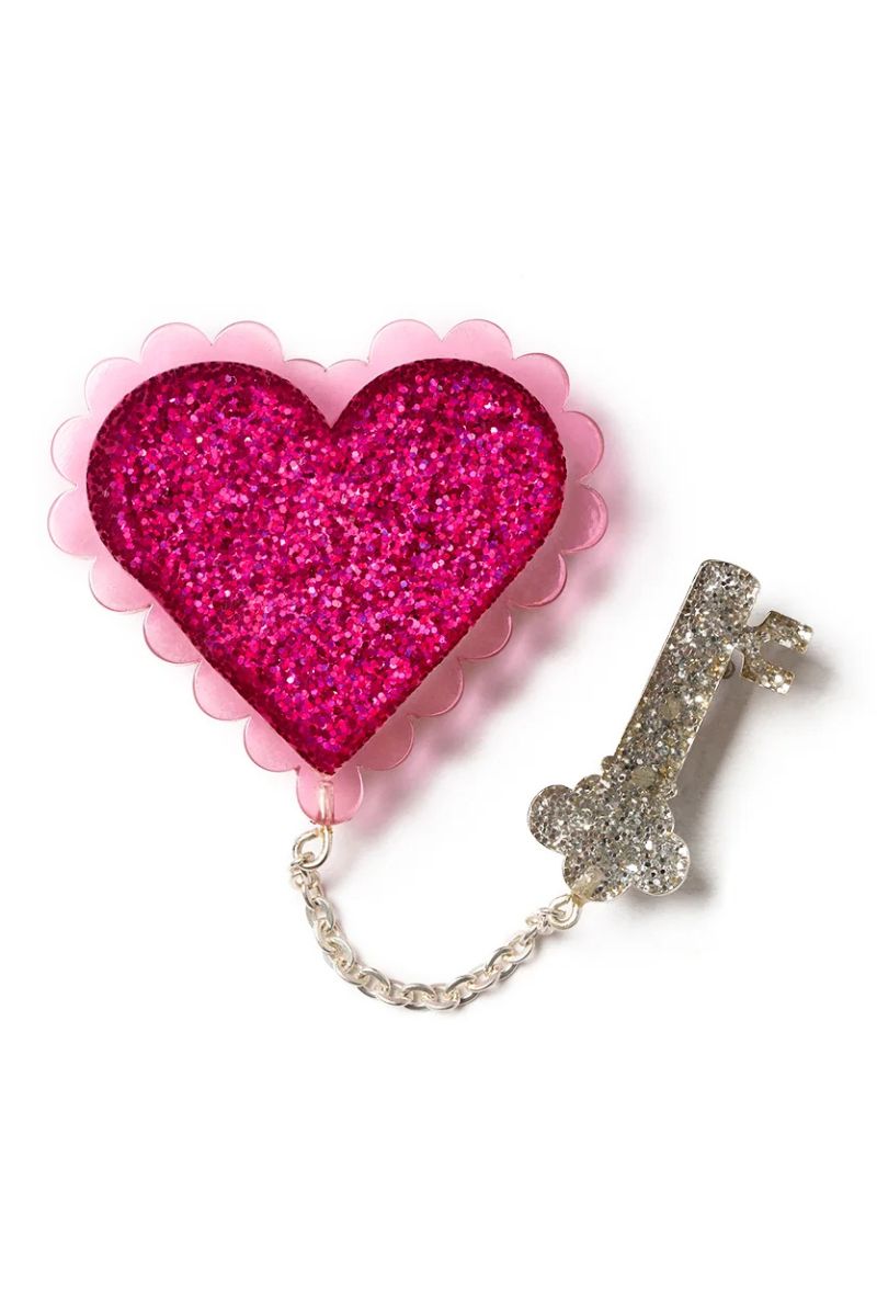 Key To My Heart Brooch: Pink