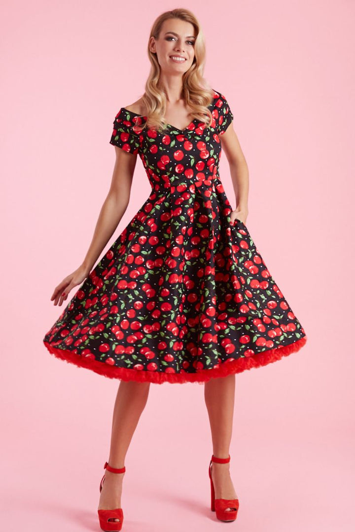 Lily Cherry Off Shoulder Dress